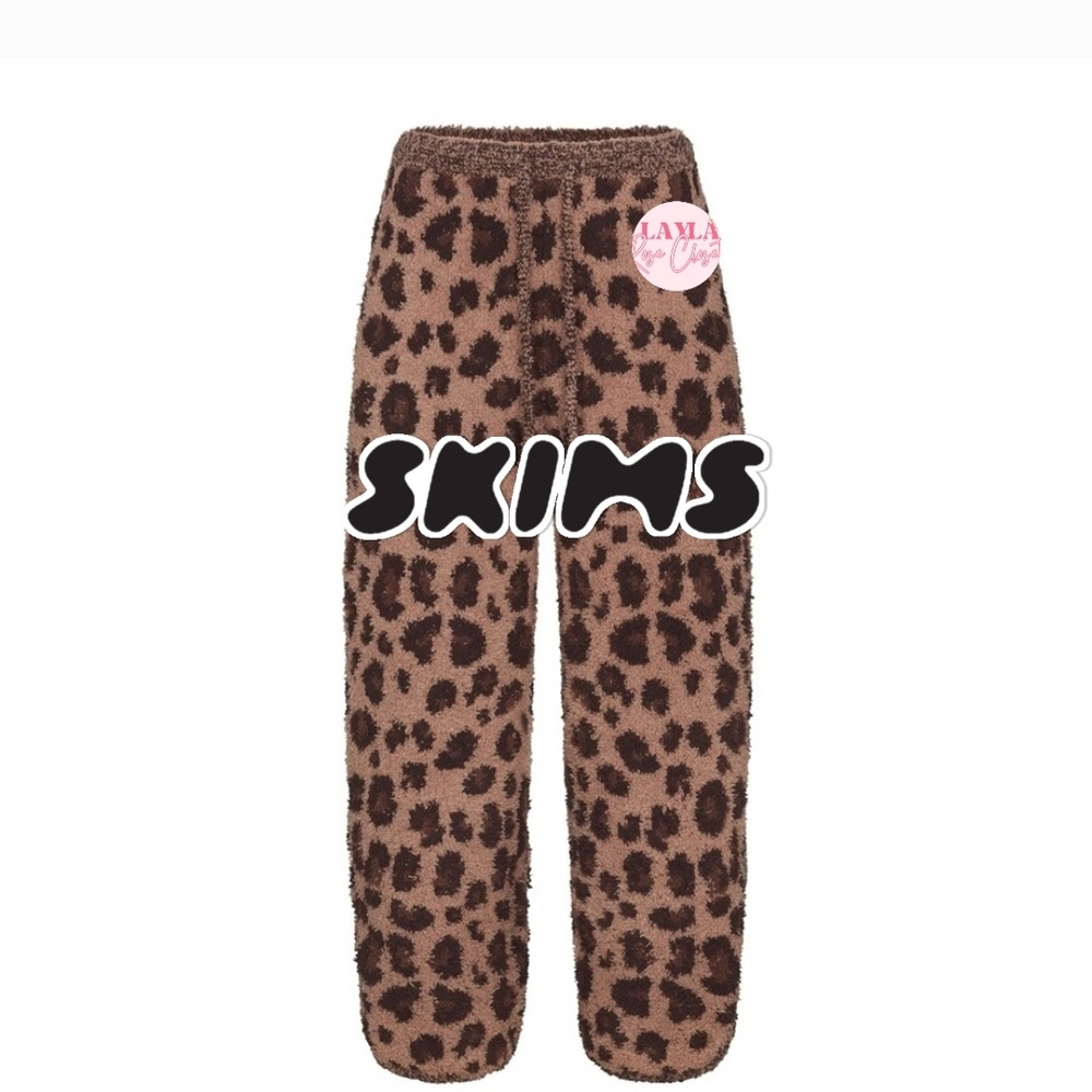 NWT SKIMS Cozy Fairisle Kids Sienna Leopard Print 6/7